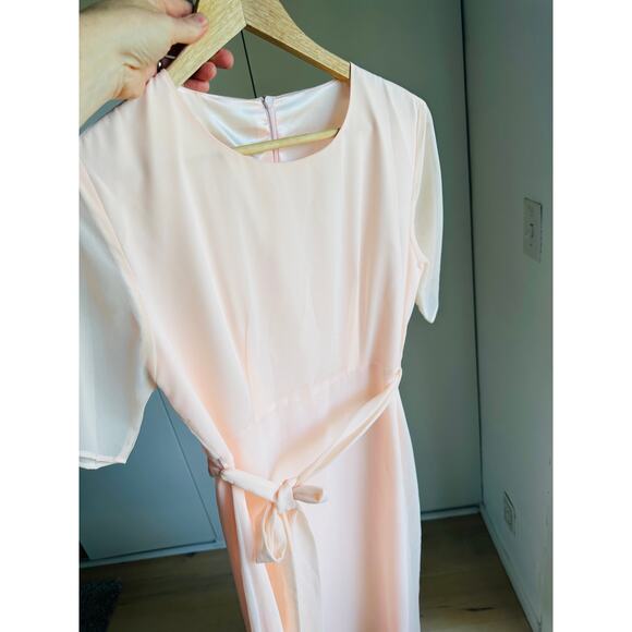 Women's Vintage Dress Peach Romantic Ethereal Coquette Size Med Flowy - Picture 5 of 6